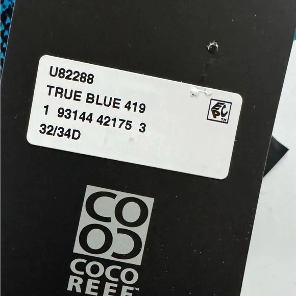 Coco Reef Reversible Verso Twist Underwire Bikini Top Python Blue Size 32/34D - Picture 9 of 13